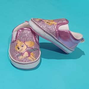 SOLD Paw Patrol Skye 0-6 Month Pink/White Nickelodeon Baby Toddler Slip On Shoes